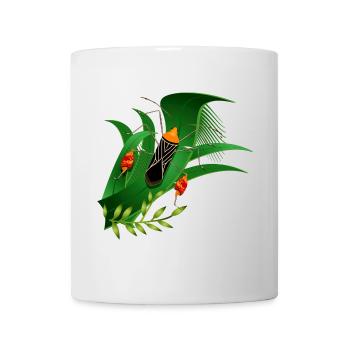 Anisoscelis alipes leaf-footed bug and green leaves - Mug - white - Front
