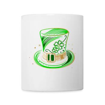 St Patricks Day Hut Zylinder mit Klee - Tasse - Weiß - Vorne