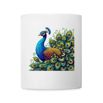 Pfau - Tasse - Weiß - Vorne