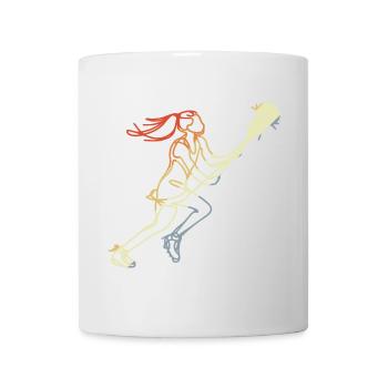 Mädchen Lacrosse Retro Stil - Tasse - Weiß - Vorne