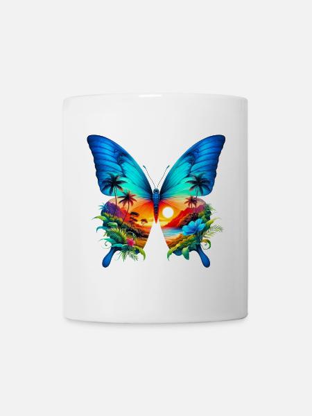 Schmetterling - Tasse - Weiß