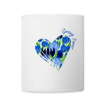 Blue Tulip Heart: Spring Power - Mug - white - Front
