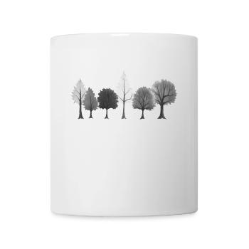 Arbres de la forêt noir et blanc - Mug blanc - blanc - Devant