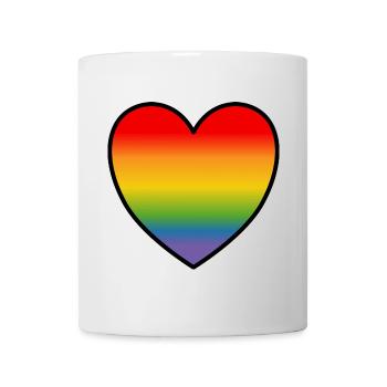 LGBT Shirt Regenbogenherz - Tasse - Weiß - Vorne