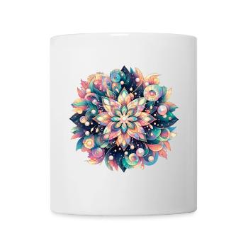Florales Mandala Meerestiefe Pastell Design - Tasse - Weiß - Vorne