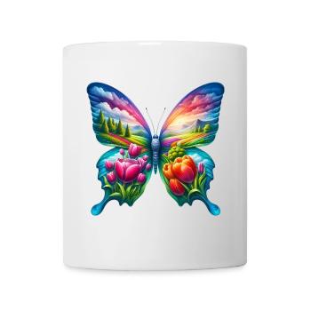 Schmetterlingsblumen Tulpen Tulpe Holland - Tasse - Weiß - Vorne
