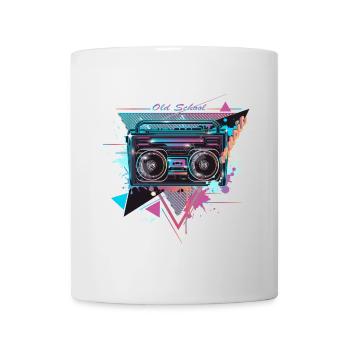 Magnétophone cassette au look graffiti fluo des années 80 - Mug blanc - blanc - Devant
