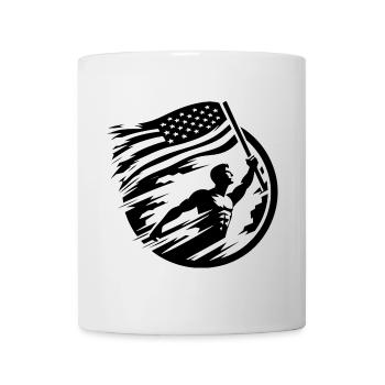 USA Patriot Hero Flag Grunge Vintage Look - Mug blanc - blanc - Devant