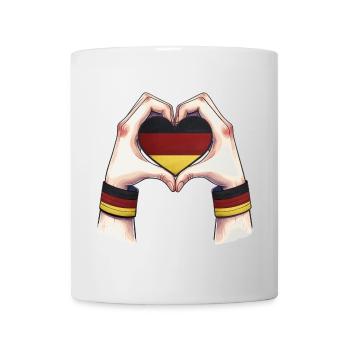 Deutschland Flaggenherz Heimat BRD - Tasse - Weiß - Vorne