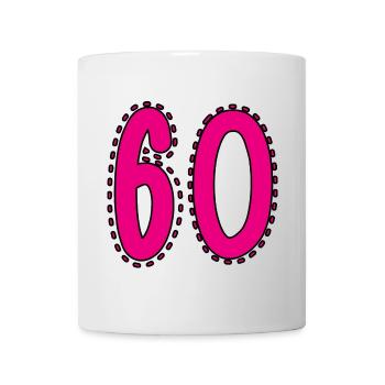 60. 60 YEARS. 60th ANNIVERSARY. 60TH BIRTHDAY. - Mug - white - Front