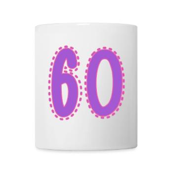 60. 60 ANS. 60e ANNIVERSAIRE. ANNIVERSAIRE 60 ANS. - Mug blanc - blanc - Devant
