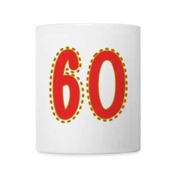 60. 60 JAHRE. 60. JAHRESTAG. 60. GEBURTSTAG. - Tasse - Weiß - Vorne