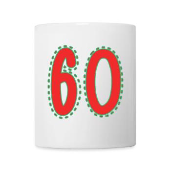 60. 60 YEARS. 60th ANNIVERSARY. 60TH BIRTHDAY. - Mug - white - Front