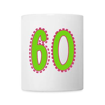 60. 60 ANS. 60e ANNIVERSAIRE. ANNIVERSAIRE 60 ANS. - Mug blanc - blanc - Devant