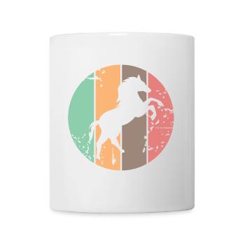 Icônes d’illustration d’animaux de galop de chevaux de couleurs rétro - Mug blanc - blanc - Devant