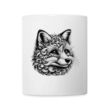 Artfully designed fox in black and white - Mug - white - Front