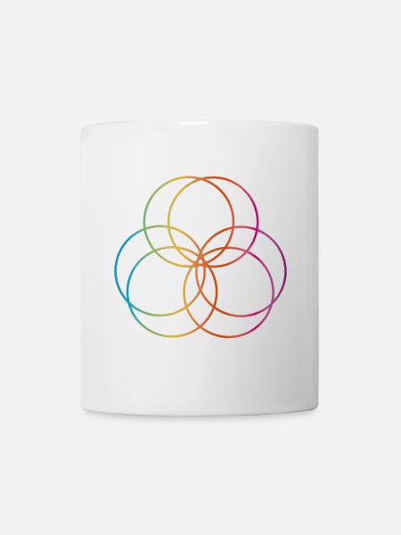 Yoga Meditation Kreis Regenbogen farbenfroh Yogi - Tasse - Weiß