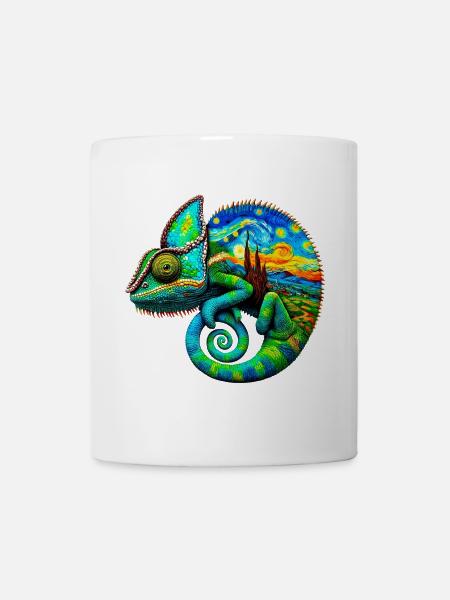 Van Gogh Chamäleon - Tasse - Weiß