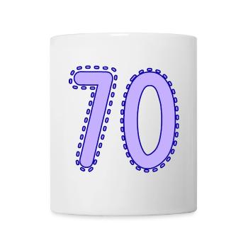 70. 70 ANS. 70e ANNIVERSAIRE. ANNIVERSAIRE 70 ANS. - Mug blanc - blanc - Devant