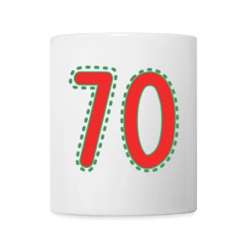 70. 70 YEARS. 70th ANNIVERSARY. 70 YEARS ANNIVERSARY. - Mug - white - Front