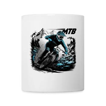 MTB Downhill - Tasse - Weiß - Vorne