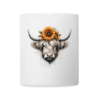 Highland Beauty - Highland Beef with Sunflowers - Mug - white - Front