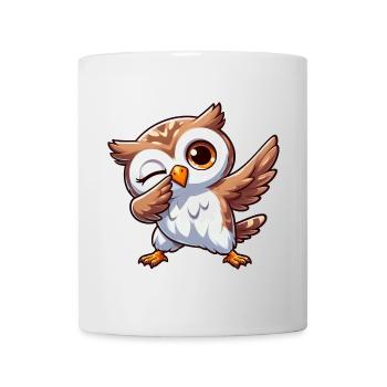 Cool Owl is Dabbing Funny Design - Mug - white - Front