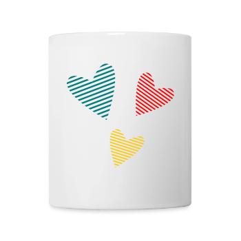 HERZ. PAPA. MAMA. Junggesellinnenabschied. BEBE. KIND. HERZ. FEST - Tasse - Weiß - Vorne