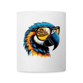 Papagei mit Brille - Tasse - Weiß - Vorne