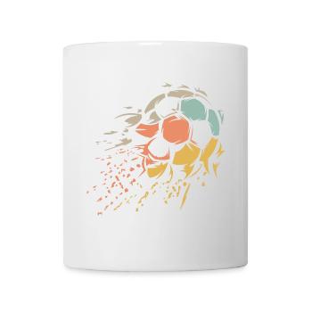 retro football ball shredded vintage colors icon - Mug - white - Front