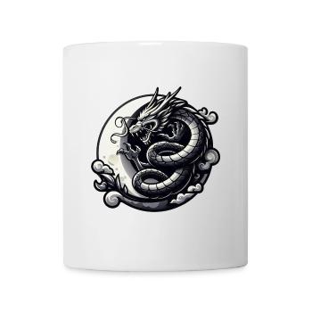 Silhouette de dragon mystique - Mug blanc - blanc - Devant