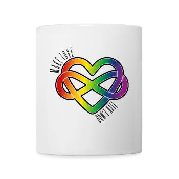 Polyamory Heart: Make Love & Don't Hate (black) - Tasse - Weiß - Vorne