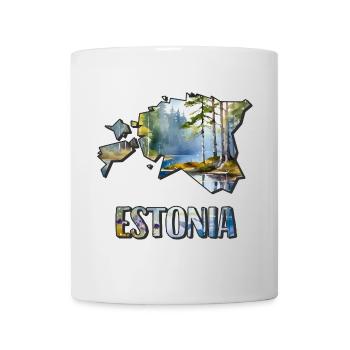 Watercolor Map of Estonia - Mug - white - Front