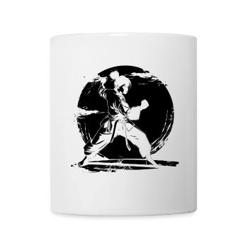Karate Mädchen Skizze - Tasse - Weiß - Vorne