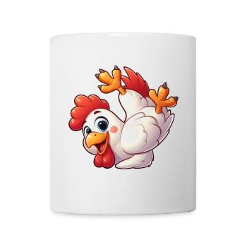 Huhn Henne Hahn Handstand Kopfstand Akrobatik - Tasse - Weiß - Vorne
