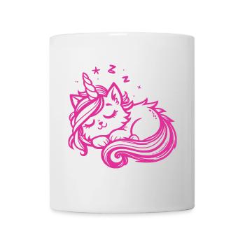 Sleeping Unicorn Cat (Pink) - Mug - white - Front