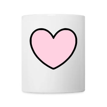 rosarotes Herz Herz rosa Geschenk Valentinstag - Tasse - Weiß - Vorne