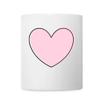 rosarotes Herz Herz rosa Geschenk Valentinstag - Tasse - Weiß - Vorne