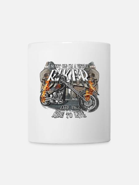 1965 Jahrgang Geburtstag Biker Motorrad - Tasse - Weiß