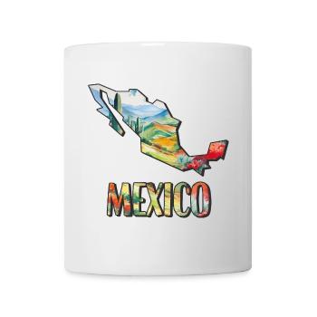 Carte à l’aquarelle du Mexique - Mug blanc - blanc - Devant