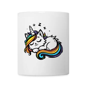Chat licorne endormi (coloré) - Mug blanc - blanc - Devant