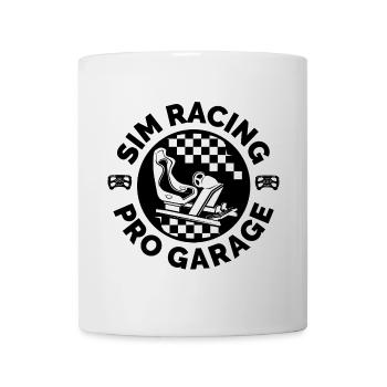 simracing pro emblem sim racer gaming icon logo - Mug - white - Front