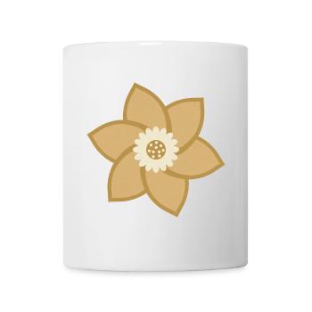 Gold & Creme Blume - Tasse - Weiß - Vorne