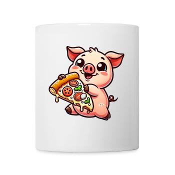 Funny Pig Pizza Cartoon Pizza Lover - Mug - white - Front