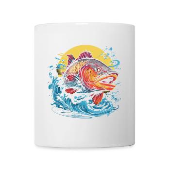 Fischerei Illustration - Tasse - Weiß - Vorne