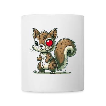 creepy zombie squirrel for halloween fun - Mug - white - Front