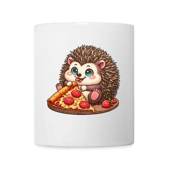Cute hedgehog loves pizza pizza lovers funny - Mug - white - Front