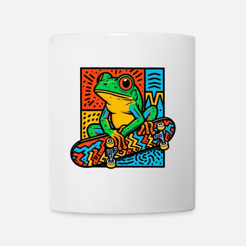 Frosch Skateboard - Tasse - Weiß