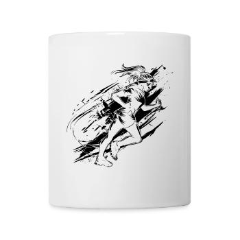 Läuferin Zeichnung - Tasse - Weiß - Vorne