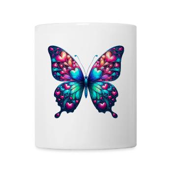 Coeur papillon coeurs petits coeurs - Mug blanc - blanc - Devant